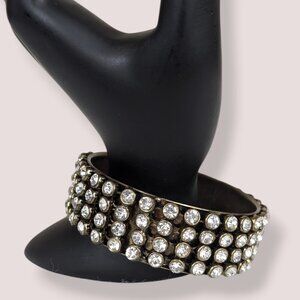 (2/$20) V. 4-Row White Rhinestone Bangle Bracelet